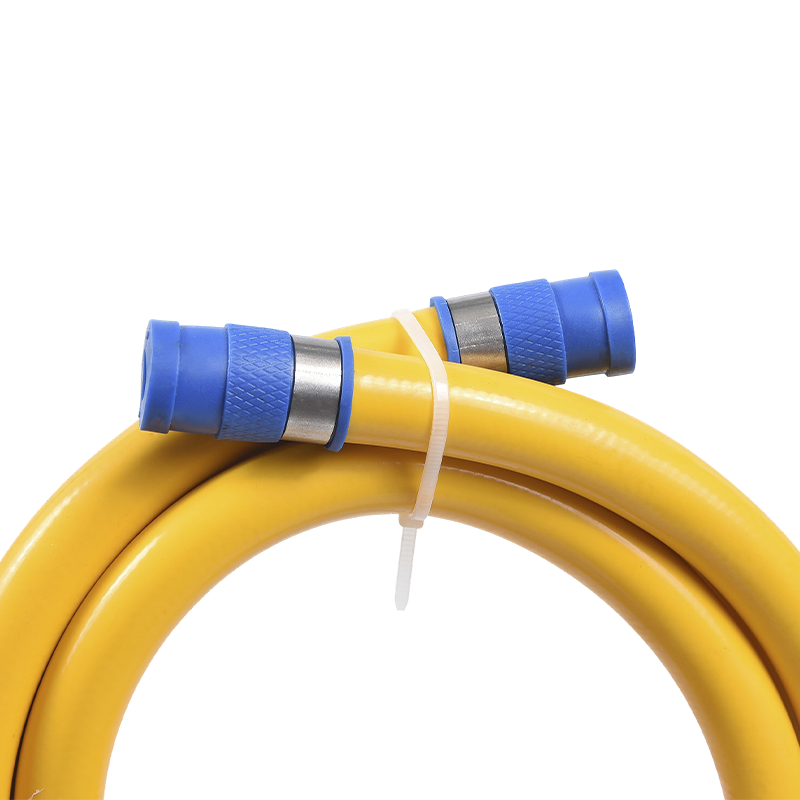 Rustfrit stål fleksibel gul PVC gasslange